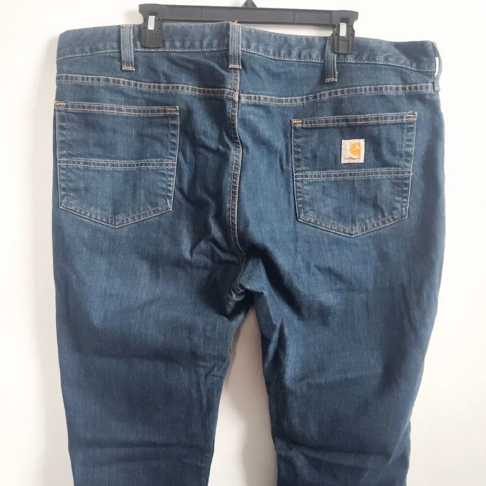 Carhartt Jeans Mens 42x32 Blue Straight Leg Fit Medium Wash Denim Pants 5-Pocket